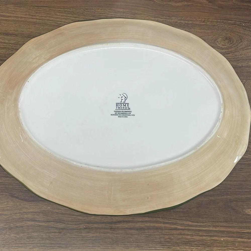 Hand Painted Fruit Platter Decorative Plate‎ Apple Pear Grapes Plum EUC
